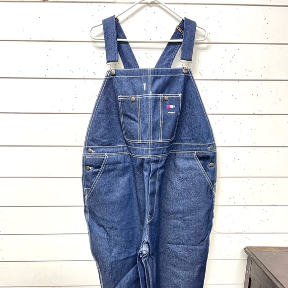 Denim overalls 46x30 USA works bluejean bib overalls - Picture 1 of 8